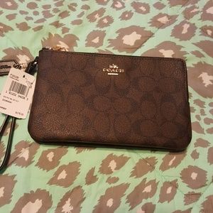 Coach double zip wristlet. NWT